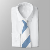 Dusty Blue and White Stripes  ネクタイ (タイ)