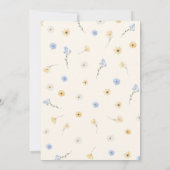 Dusty Blue and Yellow Wildflower Garden Wedding 招待状 (裏面)