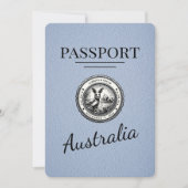 Dusty Blue Australia Passport日付の保存 セーブザデート (正面)