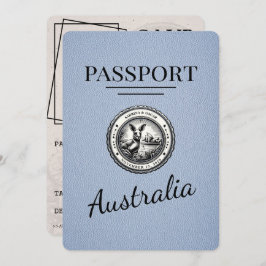 Dusty Blue Australia Passport日付の保存 セーブザデート