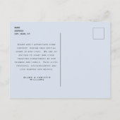 Dusty Blue B/W写真結婚の感謝はがき ポストカード (裏面)