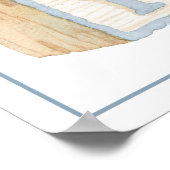 Dusty Blue Baby Blocks Baby Shower Welcome Poster ポスター (角)