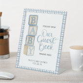 Dusty Blue Baby Blocks Please Sign Our Guest Book  台座サイン (インサイチュ)