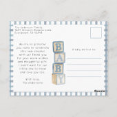 Dusty Blue Baby Shower Thank You Photo Postcard ポストカード (裏面)