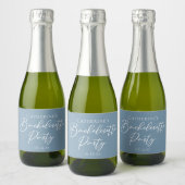 Dusty Blue Bachelorette Party Personalized Mini スパークリングワインラベル (ボトル)