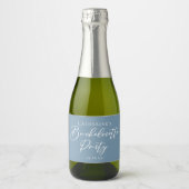 Dusty Blue Bachelorette Party Personalized Mini スパークリングワインラベル (正面)
