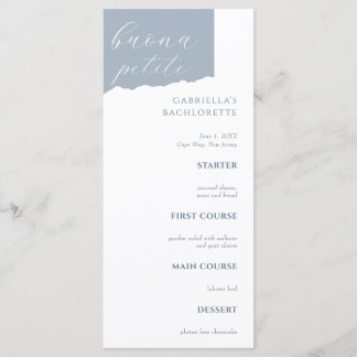 Dusty Blue Bachlorette Menu Italian メニュー