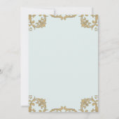 Dusty Blue Baroque Bible Verse Christian Wedding   招待状 (裏面)