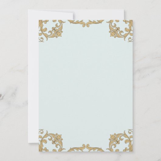 Dusty Blue Baroque Bible Verse Christian Wedding 招待状 (裏面)