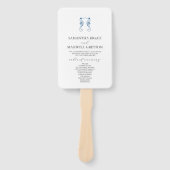 Dusty Blue Beach Wedding Program | Seahorses ハンドファン (正面)