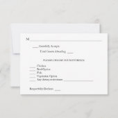 Dusty Blue & BlueフローラとMeal RSVPカード (裏面)