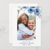 Dusty Blue & Blueフローラ保存日時の写真2 セーブザデート (正面/裏面)