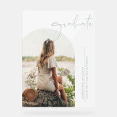 Dusty Blue BohoミニマリストArch写真卒業 アクリルサイン (正面)