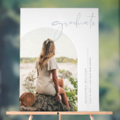 Dusty Blue BohoミニマリストArch写真卒業 アクリルサイン (ニュートラル)