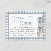 Dusty Blue Books for Baby Card Baby Shower Insert エンクロージャーカード (正面)