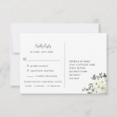 Dusty Blue Border Elegant Menu Choice RSVP Card (裏面)