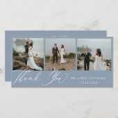 Dusty Blue Botanicalの写真結婚ありがとう サンキューカード (正面/裏面)