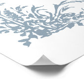 Dusty Blue Botanical Arch Garden Wedding Welcome  ポスター (角)