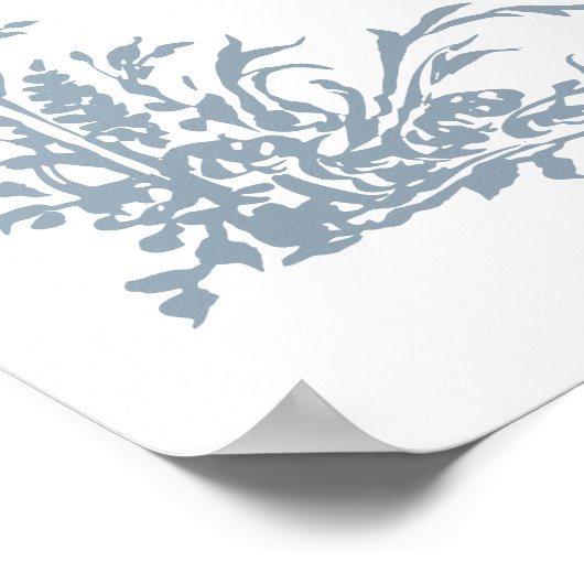 Dusty Blue Botanical Arch Garden Wedding Welcome  ポスター (角)