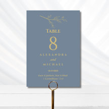 Dusty Blue Botanical Christian Wedding    Table Nu