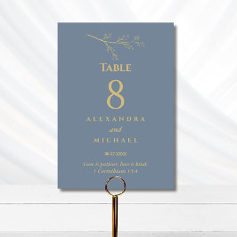 Dusty Blue Botanical Christian Wedding    Table Nu テーブルナンバー