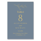 Dusty Blue Botanical Christian Wedding    Table Nu テーブルナンバー (正面)