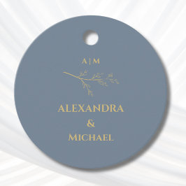 Dusty Blue Botanical Christian Wedding Thank You フェイバータグ