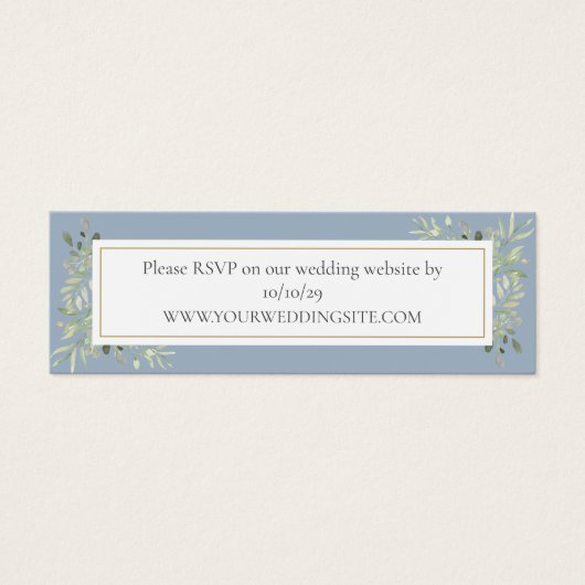 Dusty Blue Botanical GreeneryのWebサイ結婚トRSVP (正面)
