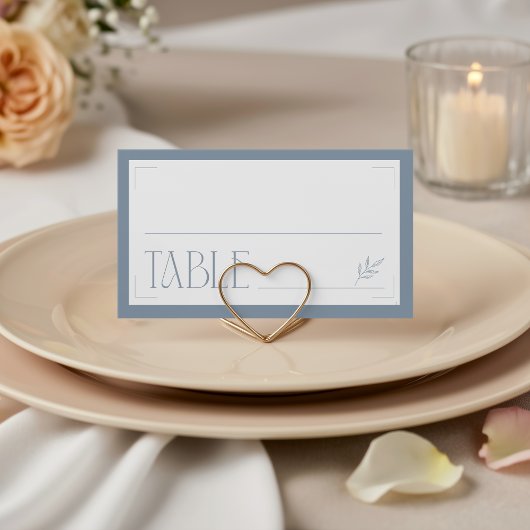 Dusty Blue Botanical Minimalist Place Card プレイスカード