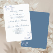 Dusty Blue Botanical Traditional Wedding Invite 招待状