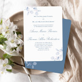 Dusty Blue Botanical Traditional Wedding Invite 招待状