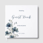 Dusty Blue Botanical Wedding ゲストブック (正面)