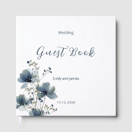 Dusty Blue Botanical Wedding ゲストブック