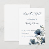 Dusty Blue Botanical Wedding セーブザデート (正面/裏面)