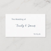 Dusty Blue Botanical Wedding プレイスカード (裏面)