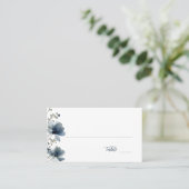 Dusty Blue Botanical Wedding プレイスカード (スタンド正面)