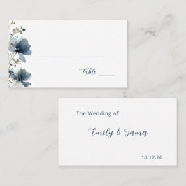 Dusty Blue Botanical Wedding プレイスカード