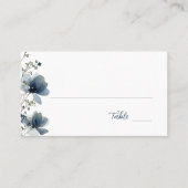 Dusty Blue Botanical Wedding プレイスカード (正面)
