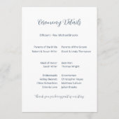 Dusty Blue Botanical Wedding プログラム (裏面)