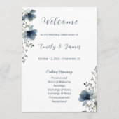 Dusty Blue Botanical Wedding プログラム (正面)