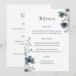 Dusty Blue Botanical Wedding メニュー