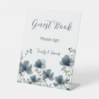 Dusty Blue Botanical Wedding 台座サイン