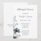 Dusty Blue Botanical Wedding 招待状 (正面/裏面)