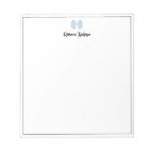 Dusty Blue Bow Border Script Custom Name Script ノートパッド (正面)