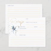 Dusty Blue Bow Bridal Recipe Card (正面/裏面)