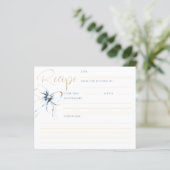  Dusty Blue Bow Bridal Recipe Card (スタンド正面)