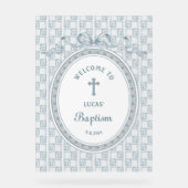 Dusty Blue Bow Greek Frame Baptism Welcome アクリルサイン (正面)