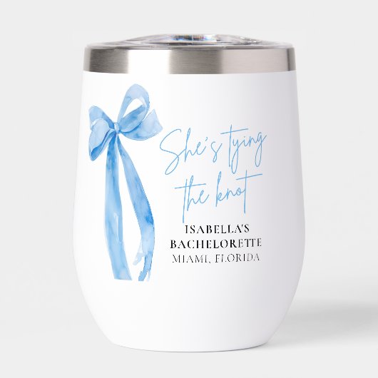 Dusty Blue Bow She's Tying the Knot Bachelorette (正面)