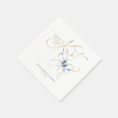 Dusty Blue Bow She's Tying the Knot Bridal Shower スタンダードカクテルナプキン (角)