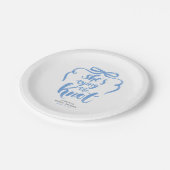 Dusty Blue Bow She's Tying the Knot Bridal Shower ペーパープレート (アングル)